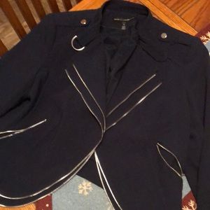 White House black market lapped blazer jacket with zipper details